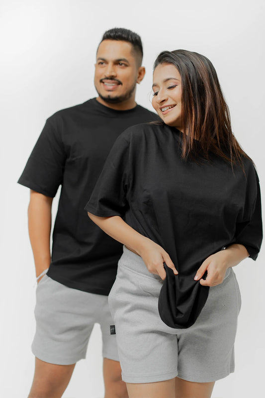 Habito Over Size Tee Black Front