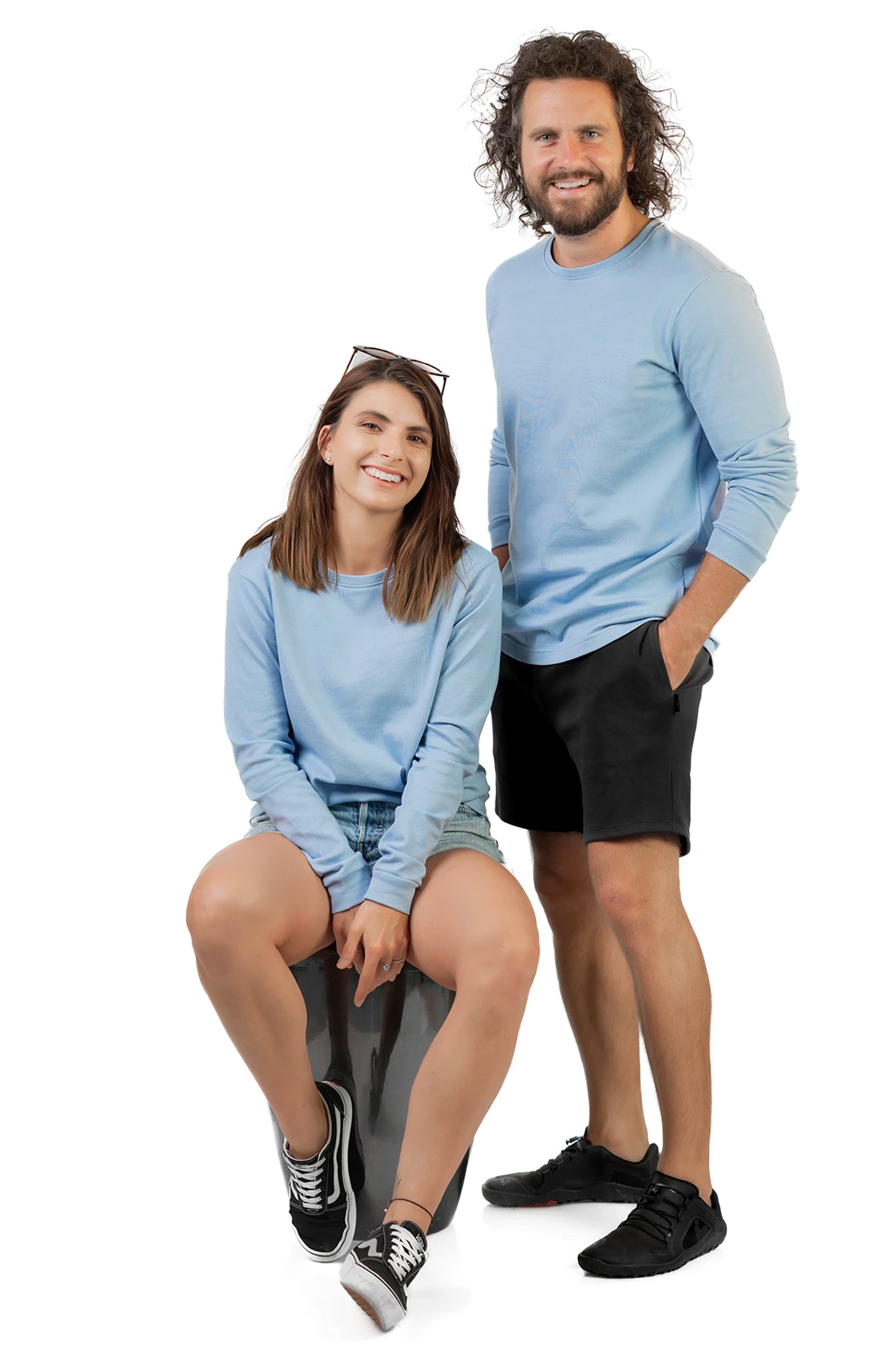 HabitoWebsiteProductImageShort_UnisexLongSleeveT-Shirtblue couple