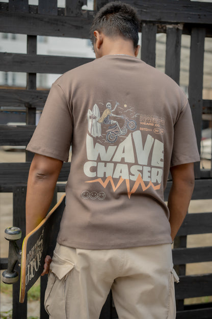 Over Sized Printed Tee - Coffe Brown