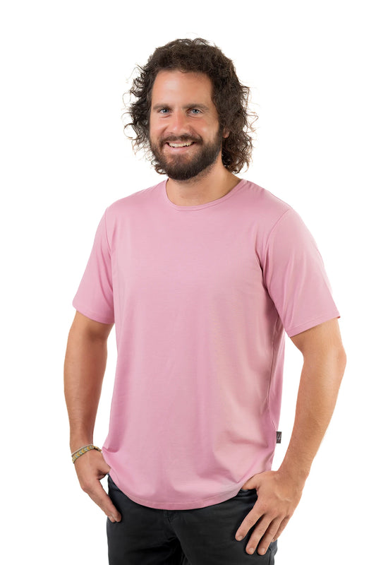 Crew Neck Curved Bottom T-Shirt  front view