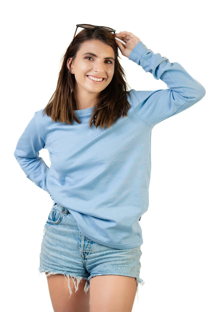 HabitoWebsiteProductImageShort_UnisexLongSleeveT-Shirtblue ladies front 