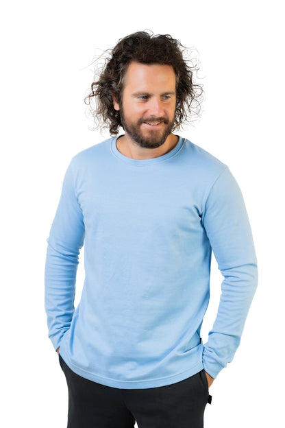 HabitoWebsiteProductImageShort_UnisexLongSleeveT-Shirtblue mens front