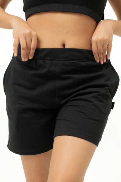 Habito Comfort short black ladies front closeup