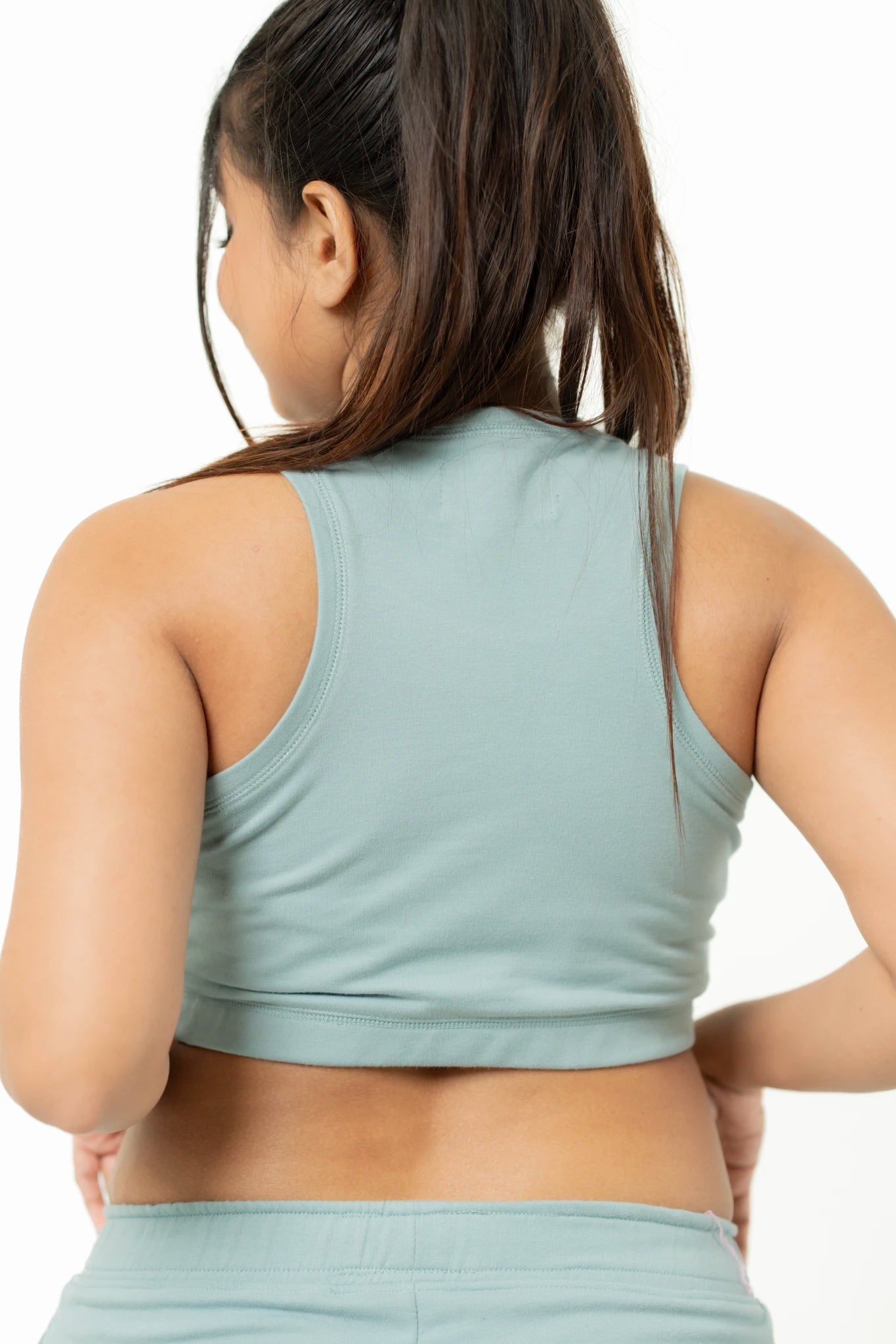 Habito Cropped Singlet teal ladies back