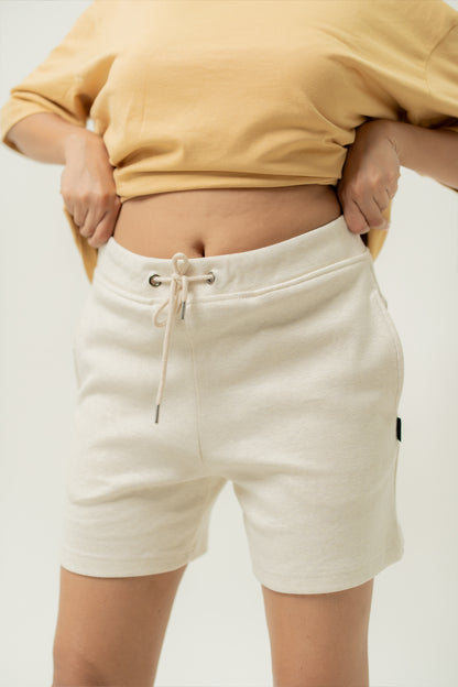 xHabito unisex Short Off White Womens Front Closeup